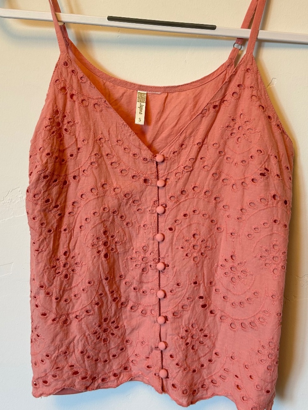 Pink/Salmon Eyelet Camisole Top - (S)